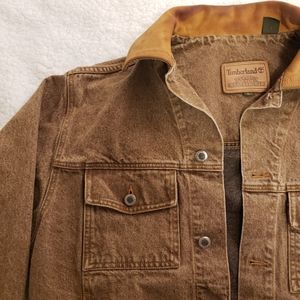 Timberland Chestnut Denim Jacket w/Leather Trim